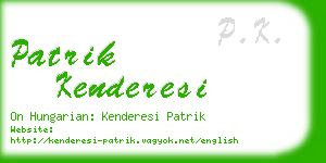 patrik kenderesi business card